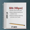 U.S. Art Supply 8"x10" Sketch Book Pad, 2 Pack (100 Sheets Each), 60lb (100gsm)