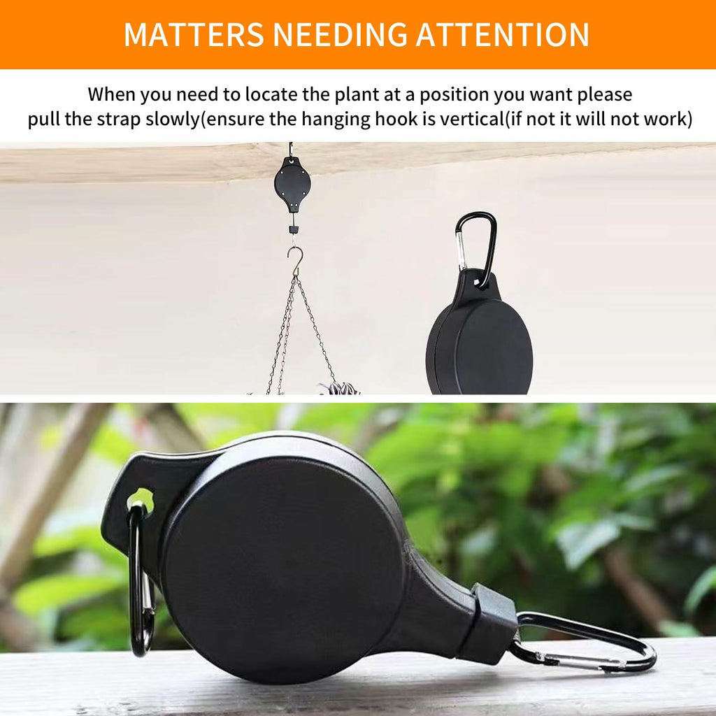 HOGXUAE 3Pack Retractable Plant Hanger Pulley System with Adjustable Rope