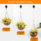HOGXUAE 3Pack Retractable Plant Hanger Pulley System with Adjustable Rope