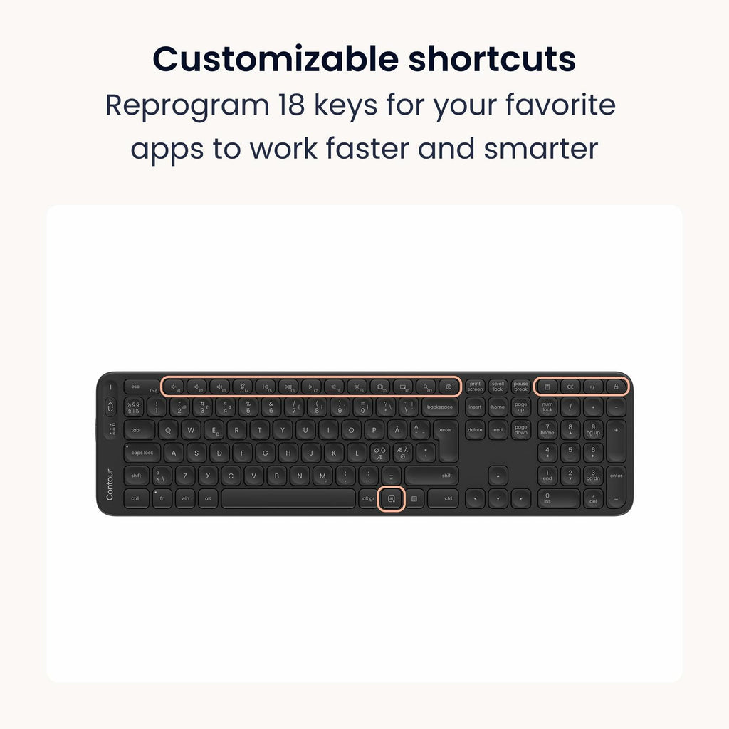 Contour Balance Keyboard: Full-Size Wireless Keyboard with USB Receiver, US