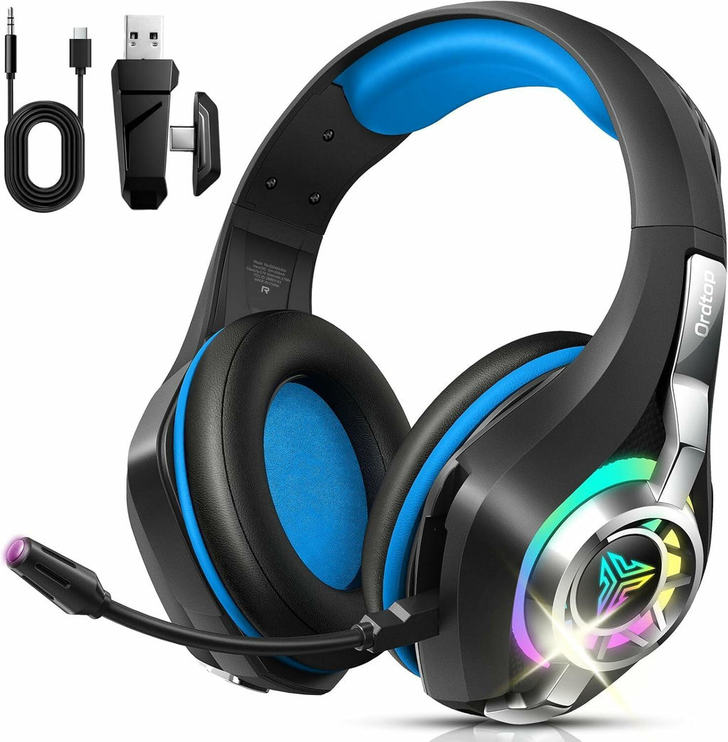2.4GHz Wireless Gaming Headsets for PS5/PS4/Switch, 2026 RGB Noise Cancelling