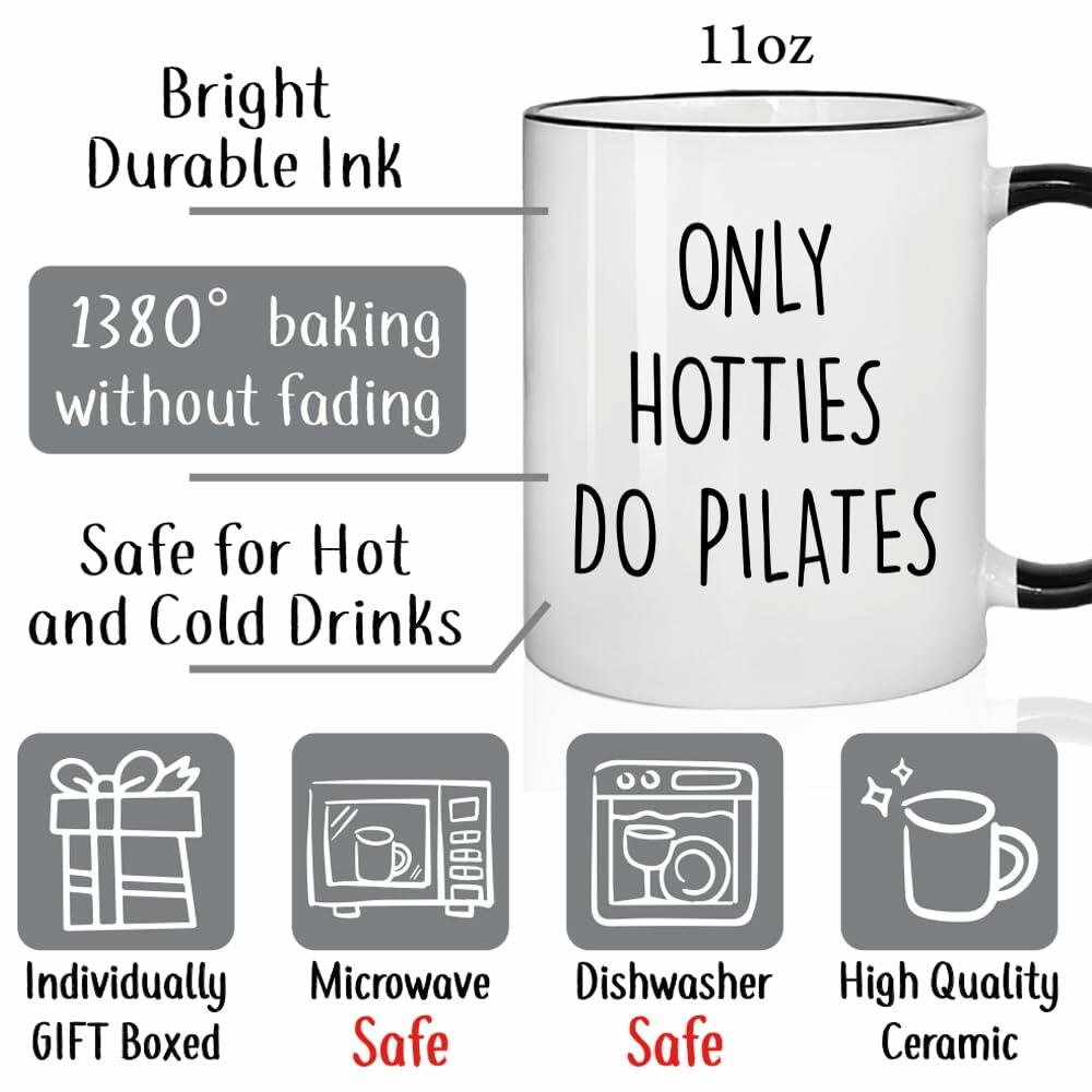 Puouoonyi Only Hotties Do Pilates Coffee Mug Gift for Pilates Lover, Pilates