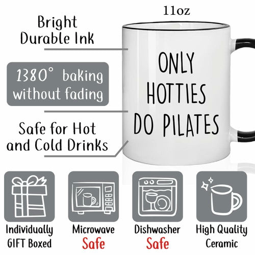 Puouoonyi Only Hotties Do Pilates Coffee Mug Gift for Pilates Lover, Pilates