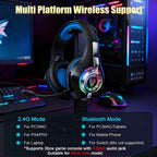 2.4GHz Wireless Gaming Headsets for PS5/PS4/Switch, 2026 RGB Noise Cancelling