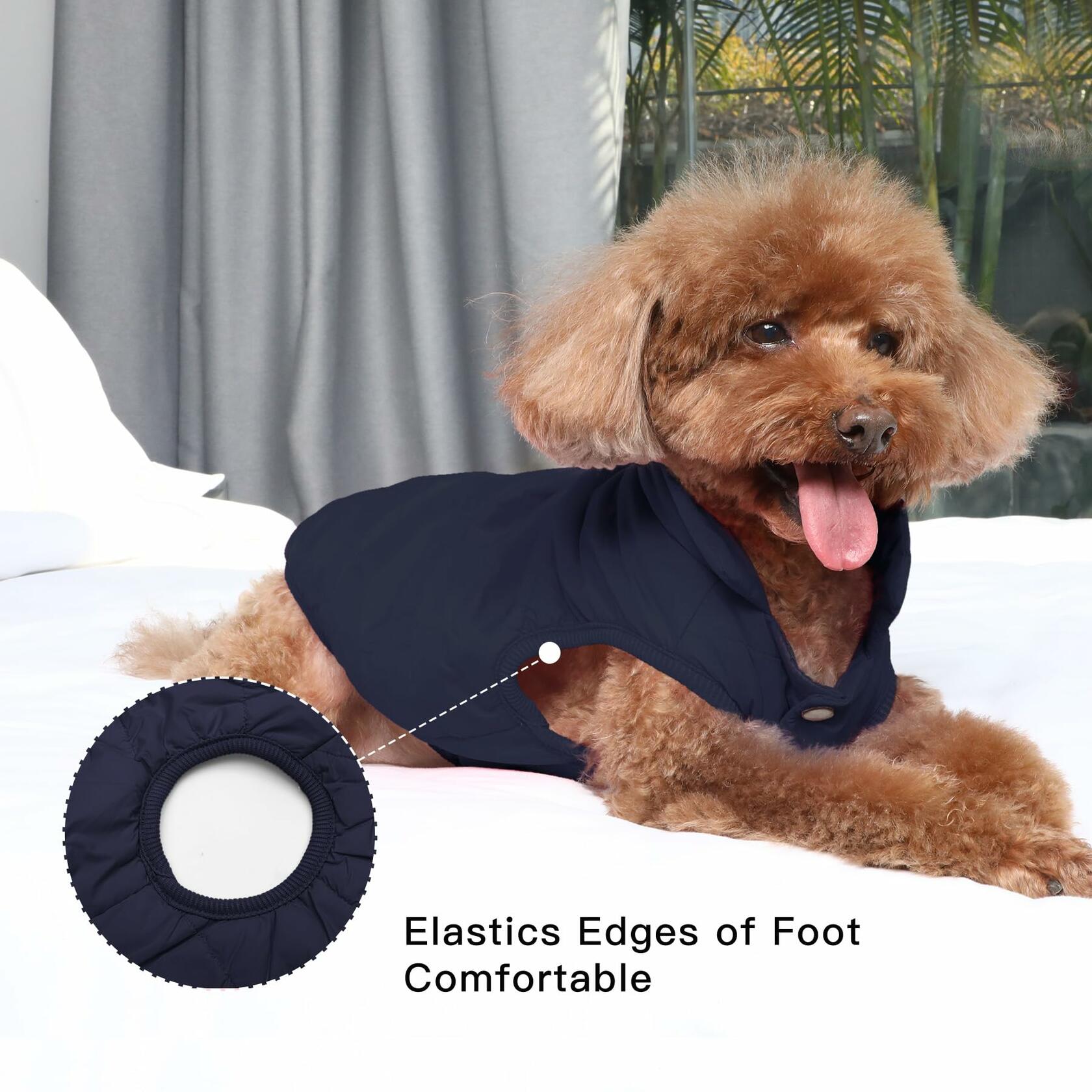 JoyDaog 2 Layers Fleece Lined Warm Dog Jacket for Winter Cold Weather,Soft