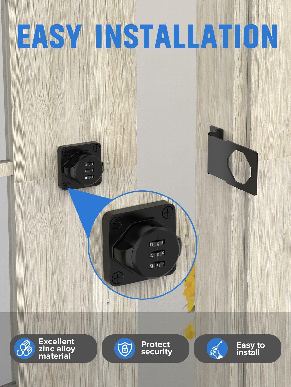 Cabinet Password Hasp Locks, 90 Degree Barn Door Lock, Household Security