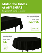 Pureegg Plastic Table Cloth Disposable 10 Pack, 84'' Round Table Cloths,