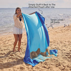 WEKAPO Beach Blanket Sandproof, Extra Large Beach Mat, Big & Compact Sand Free