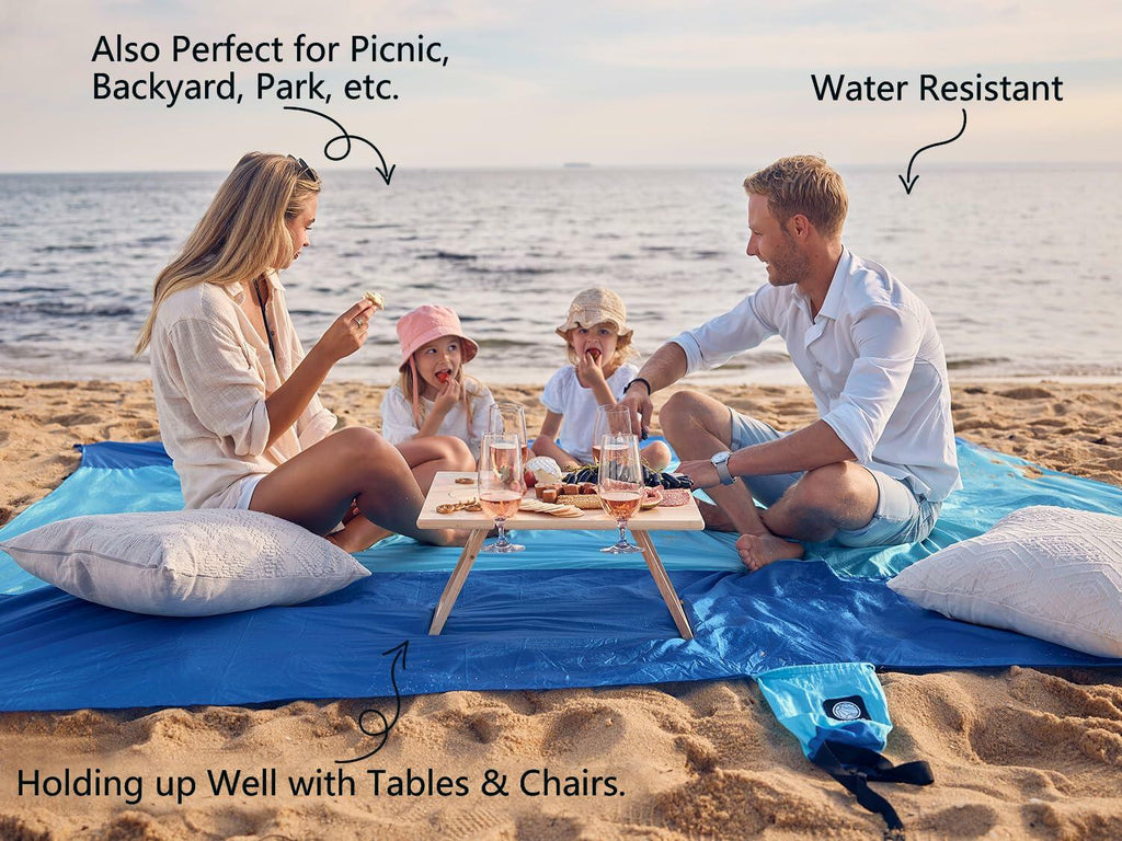 WEKAPO Beach Blanket Sandproof, Extra Large Beach Mat, Big & Compact Sand Free
