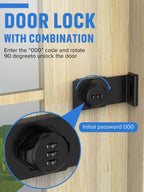 Cabinet Password Hasp Locks, 90 Degree Barn Door Lock, Household Security