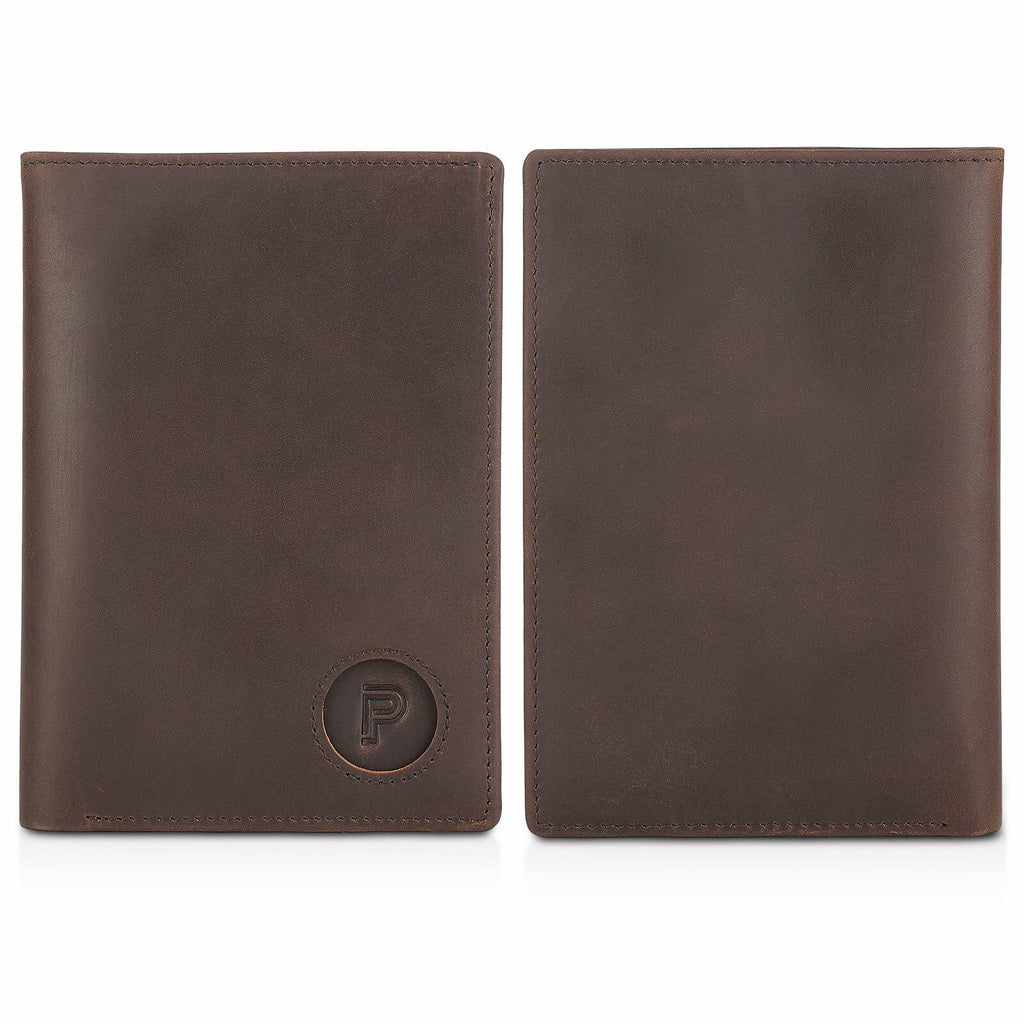 Polare Functional RFID Blocking Leather Passport Holder Travel Bifold Wallet For
