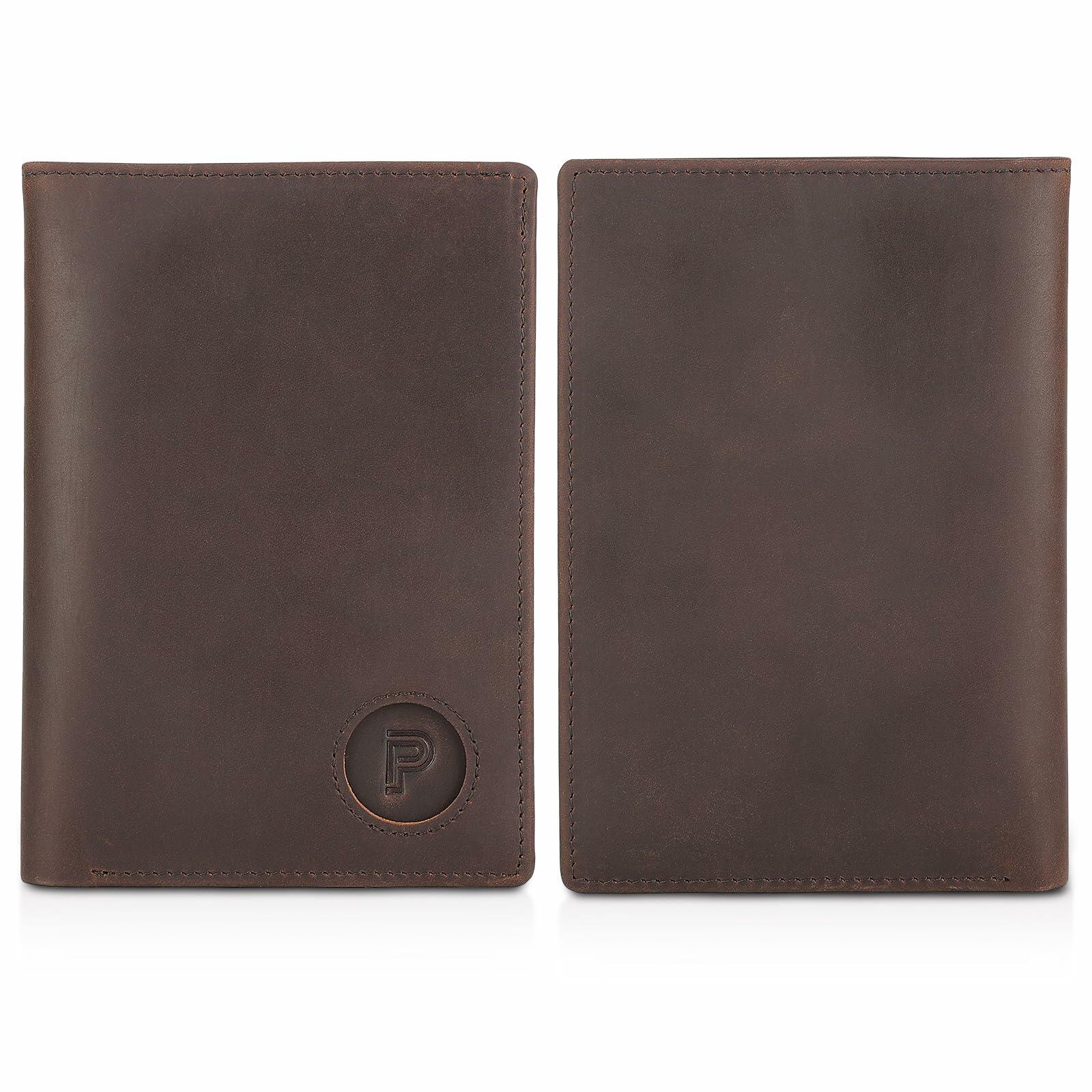 Polare Functional RFID Blocking Leather Passport Holder Travel Bifold Wallet For