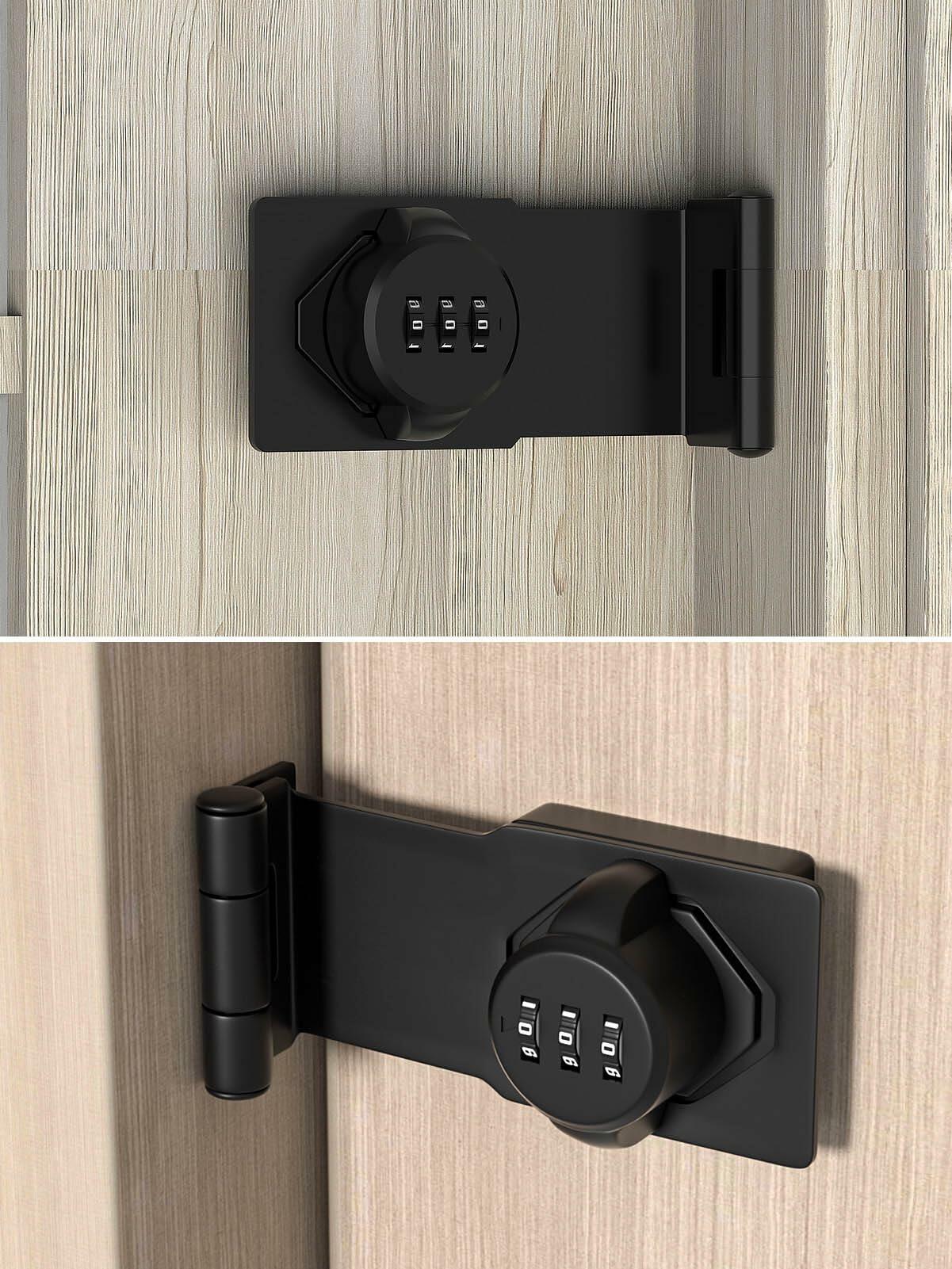 Cabinet Password Hasp Locks, 90 Degree Barn Door Lock, Household Security