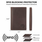 Polare Functional RFID Blocking Leather Passport Holder Travel Bifold Wallet For