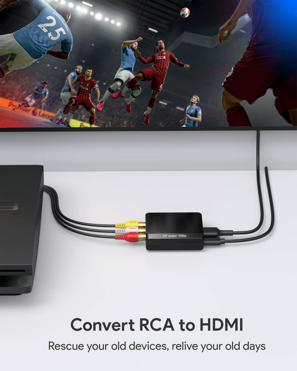 WENTER RCA to HDMI Converter, 1080P AV to HDMI Converter, Mini Composite CVBS