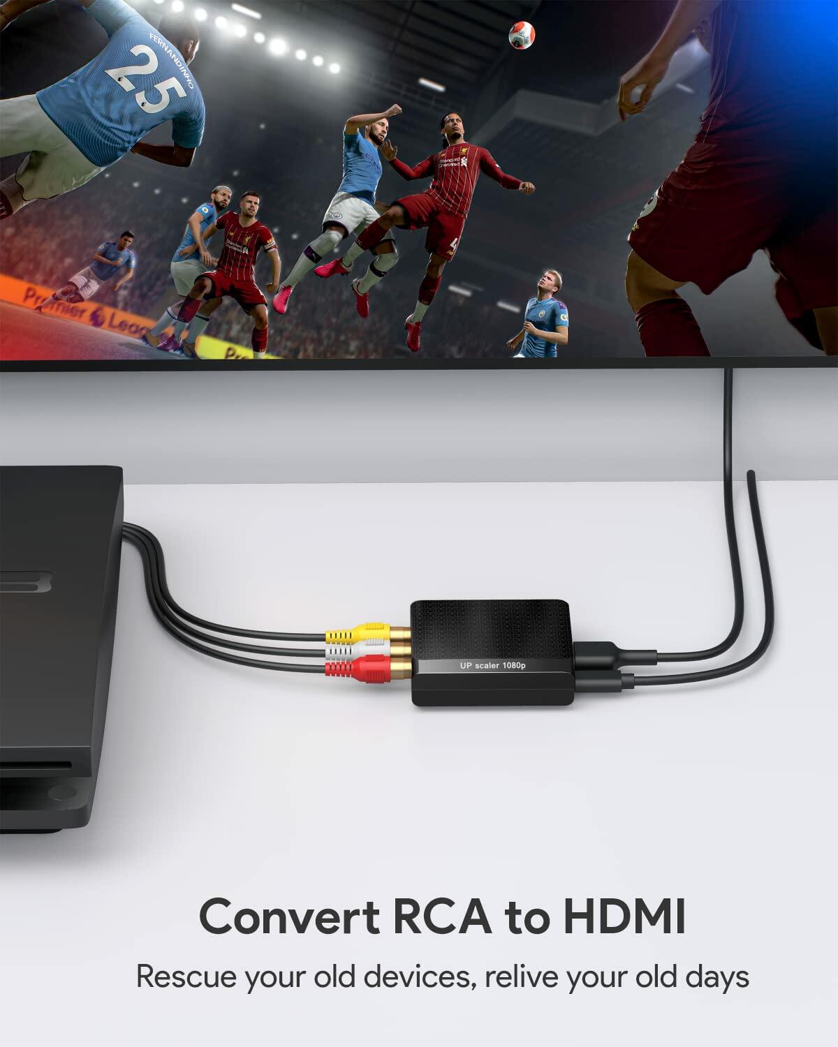 WENTER RCA to HDMI Converter, 1080P AV to HDMI Converter, Mini Composite CVBS