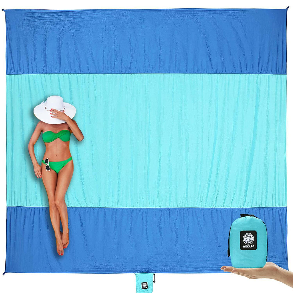 WEKAPO Beach Blanket Sandproof, Extra Large Beach Mat, Big & Compact Sand Free