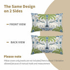 Chinoiserie Animal Print Leopard Tropical Tree Lumbar Pillow Covers 12X20 Inch
