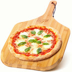 HANS GRILL Wooden Pizza Peel 12 Inch - Bamboo Wood Pizza Peel 12 Inch Paddle For