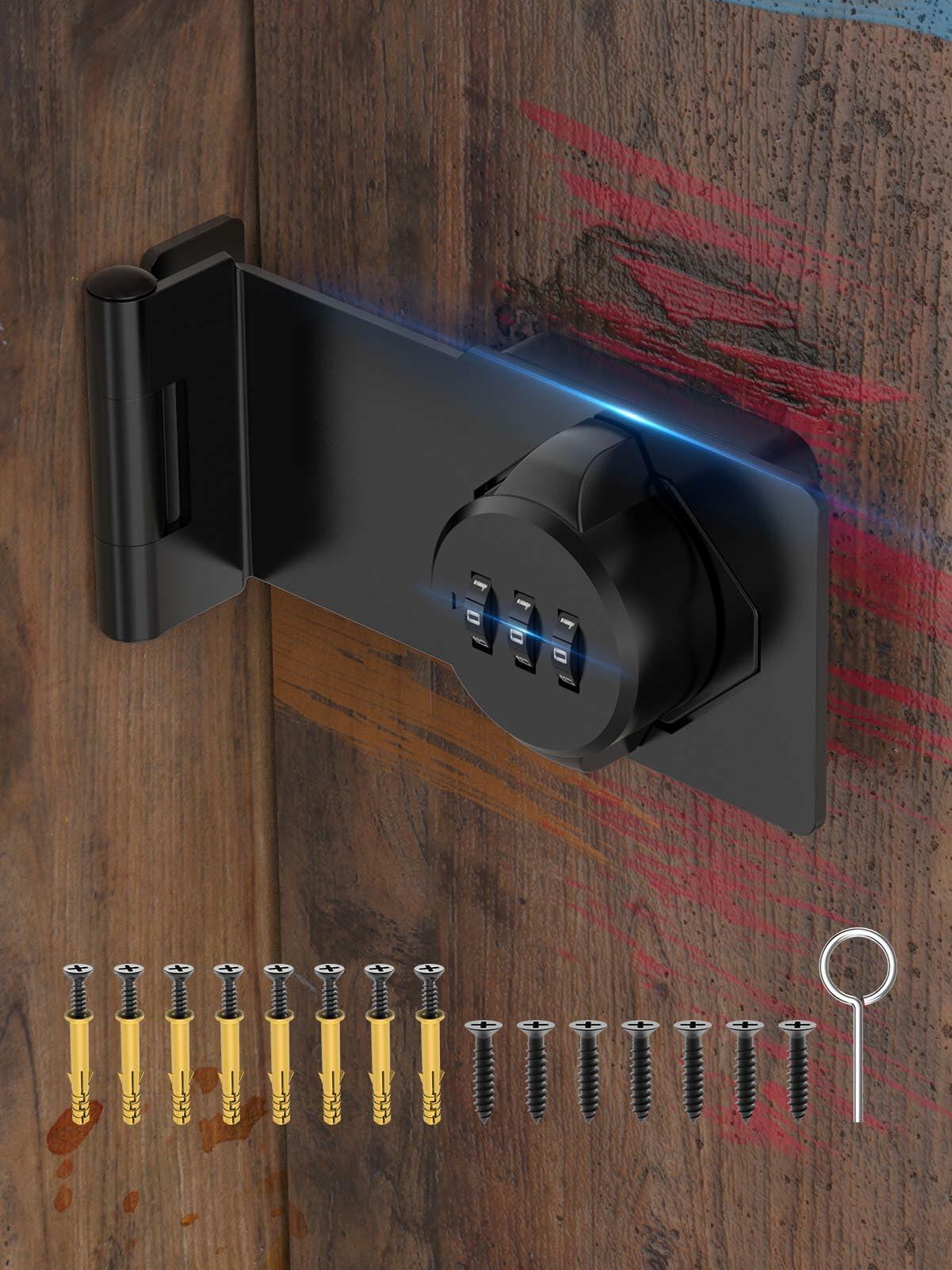 Cabinet Password Hasp Locks, 90 Degree Barn Door Lock, Household Security