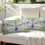 Chinoiserie Animal Print Leopard Tropical Tree Lumbar Pillow Covers 12X20 Inch