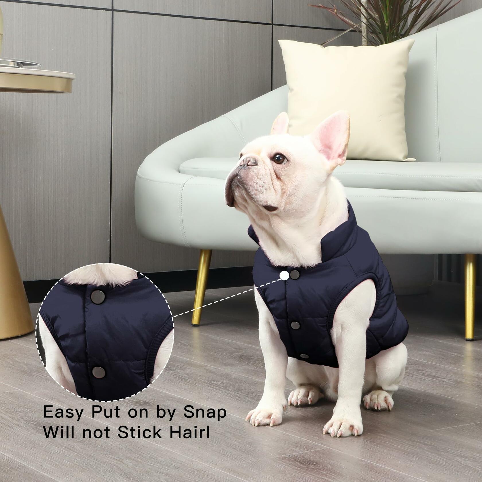 JoyDaog 2 Layers Fleece Lined Warm Dog Jacket for Winter Cold Weather,Soft