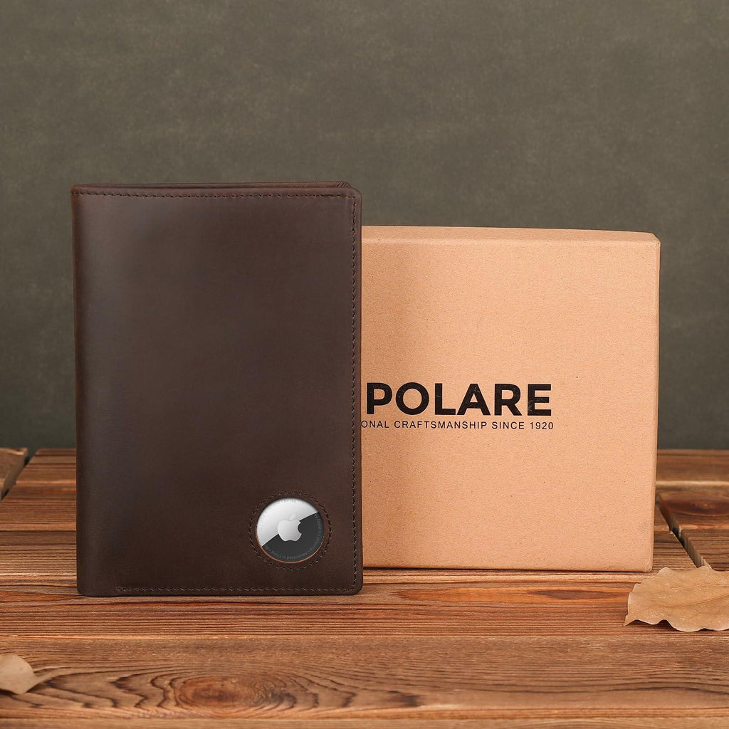 Polare Functional RFID Blocking Leather Passport Holder Travel Bifold Wallet For