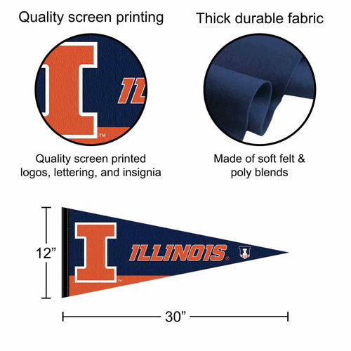 Illinois Fighting Illini Full Size Pennant