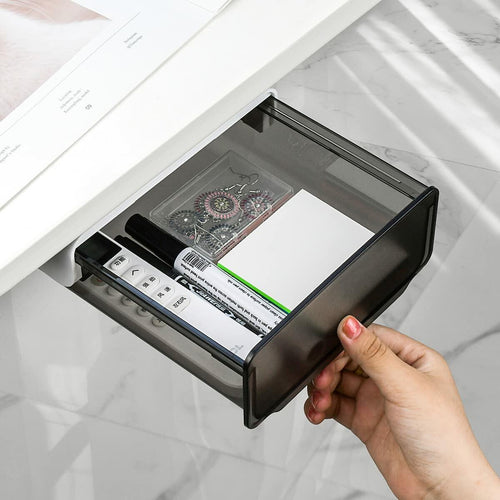 yuntop 1 Pcs Under Desk Drawer, Under Table Hidden Organizer, Plastic