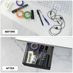 yuntop 1 Pcs Under Desk Drawer, Under Table Hidden Organizer, Plastic