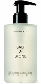 Salt & Stone Facial Cleanser for Women & Men, Spirulina & Yuzu Gentle Facial