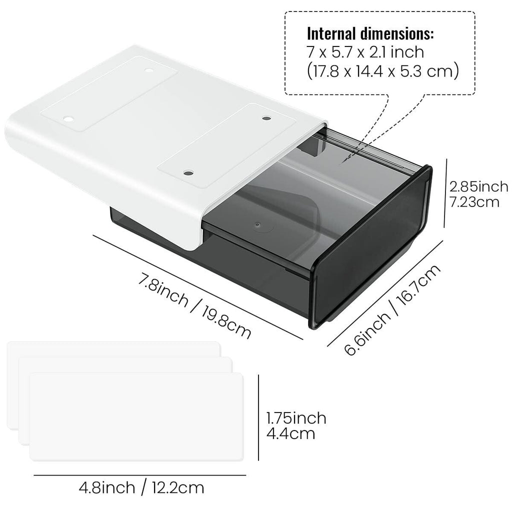 yuntop 1 Pcs Under Desk Drawer, Under Table Hidden Organizer, Plastic