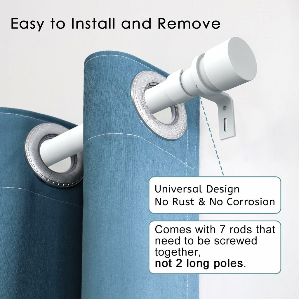 Byondeth Curtain Rods for Windows 16 to 120 Inches Adjustable Length 1 Inch