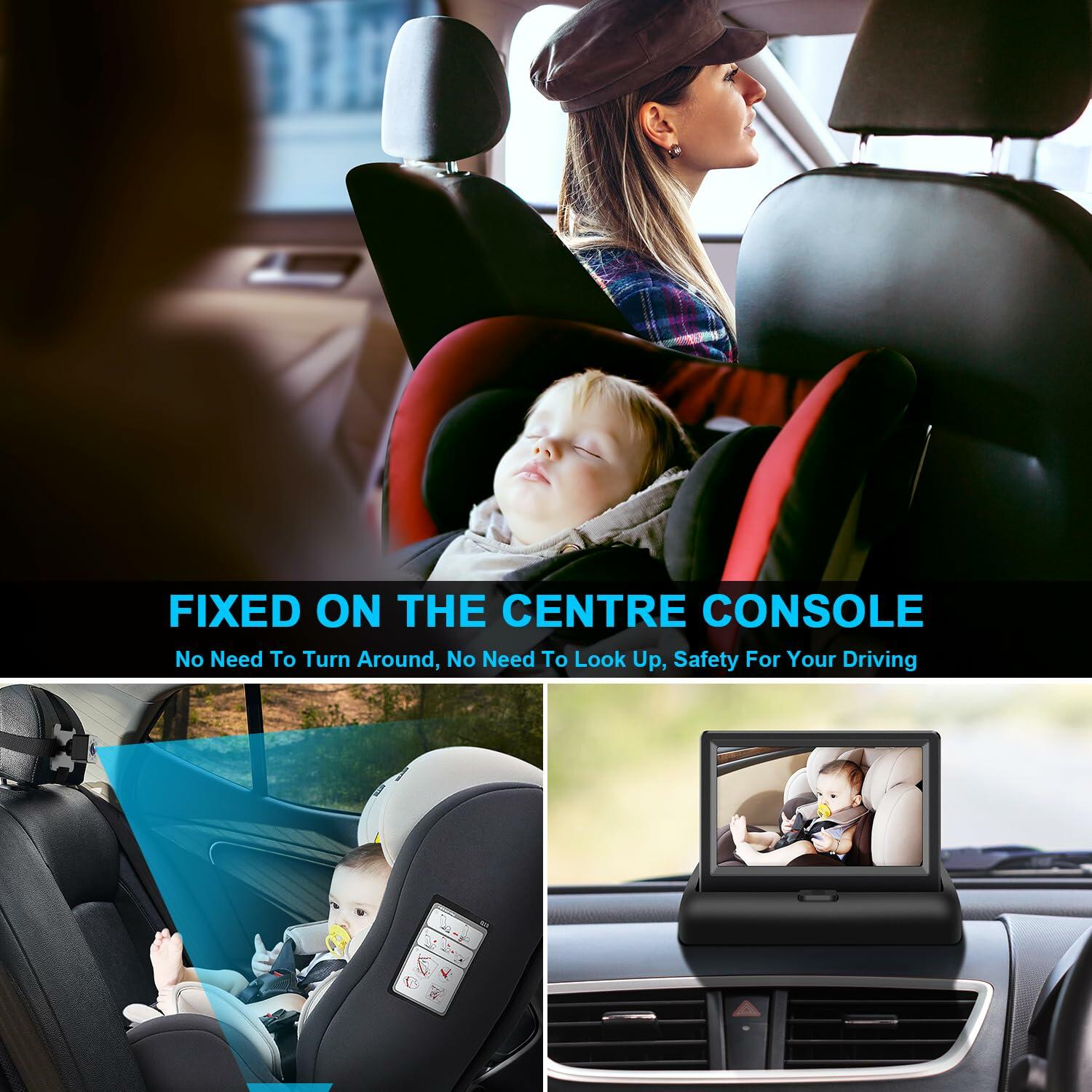 Baby Car Mirror with 4.3'' HD Night Vision Function Display, Safety Car Seat
