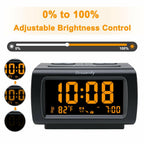 DreamSky Alarm Clock Radios for Bedrooms with Battery Backup, Large Big Numbers
