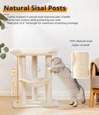 OPEN BOX Happi N Pets 28" Cat Tree, Large Bed for Big Cats, Small Cat Tower with