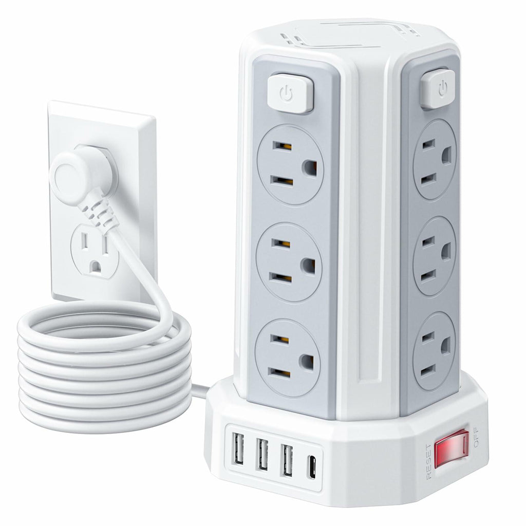 Power Strip Surge Protector, 6.5 Ft Extension Cord with 12 AC Multiple Outlets 4