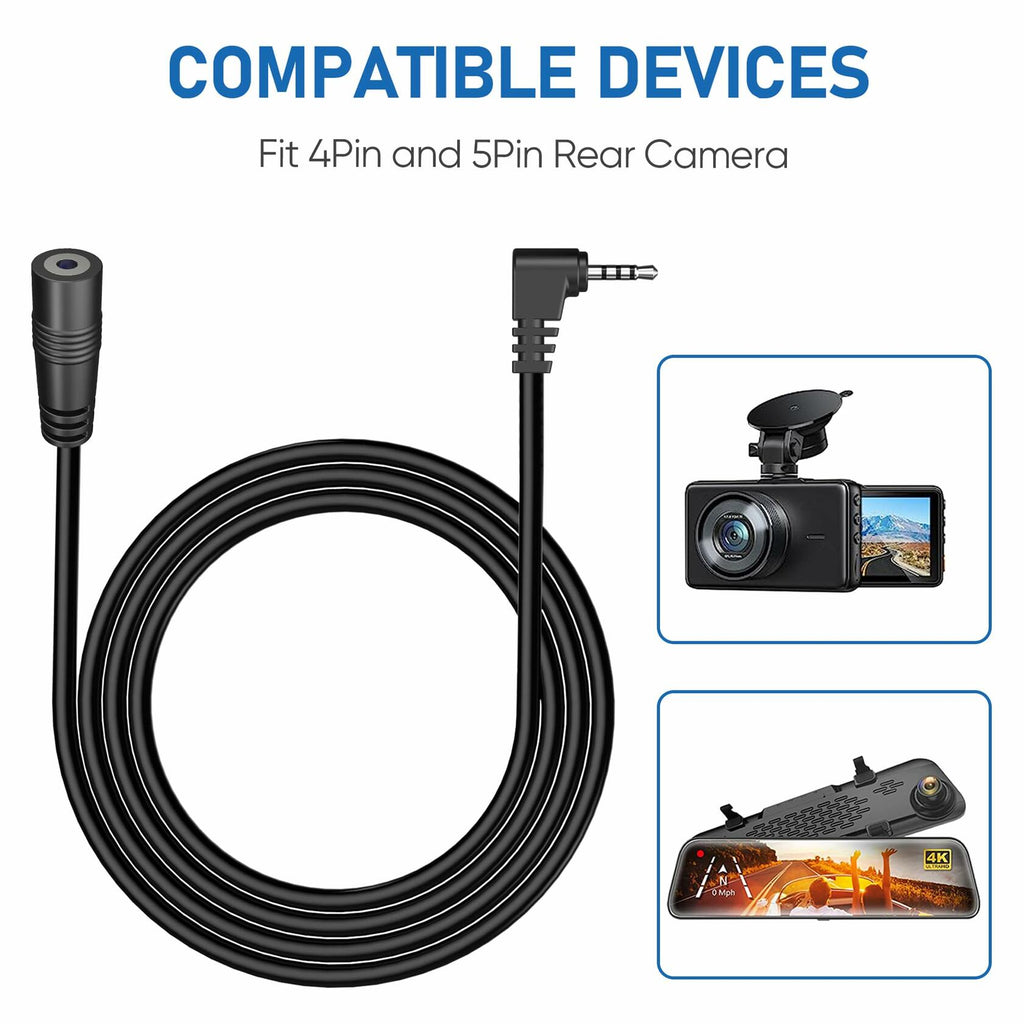 YQMAJIM 2.5mm Dash Cam Rear Extension Cable, (25Ft Thicker) Backup Extension