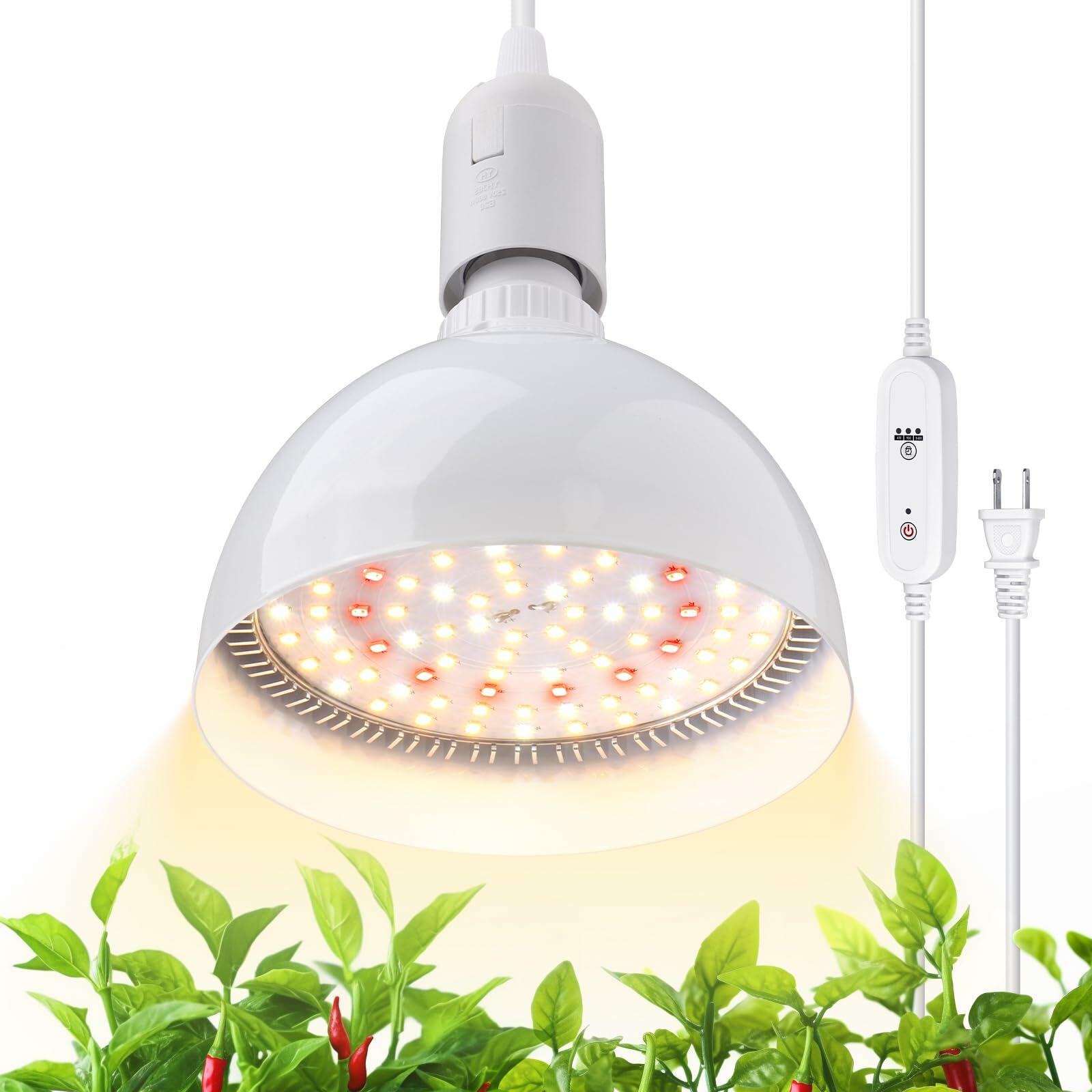Barrina Hanging Grow Lights for Indoor Plants, 25W Full Spectrum, with Timer and