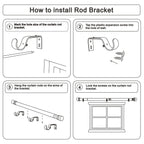 Byondeth Curtain Rods for Windows 16 to 120 Inches Adjustable Length 1 Inch