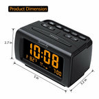 DreamSky Alarm Clock Radios for Bedrooms with Battery Backup, Large Big Numbers