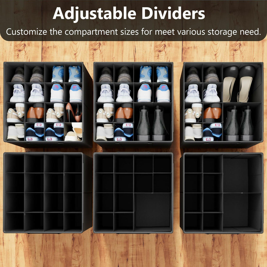 SUOCO 2 Pack Shoe Organizer for Closet, Fits up to 32 Pairs, Small Space Shoe