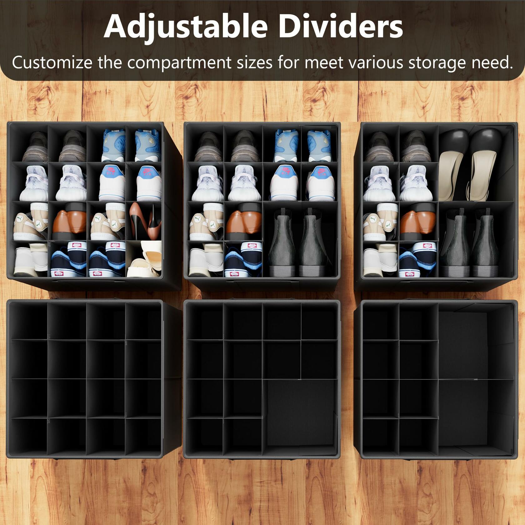 SUOCO 2 Pack Shoe Organizer for Closet, Fits up to 32 Pairs, Small Space Shoe