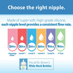 6 Pack Dr. Brown's Natural Flow Preemie Flow Wide-Neck Baby Bottle Silicone