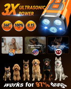 iBurr Dog Bark Deterrent Devices, 6 Modes 3X Ultrasonic Anti Barking Device for
