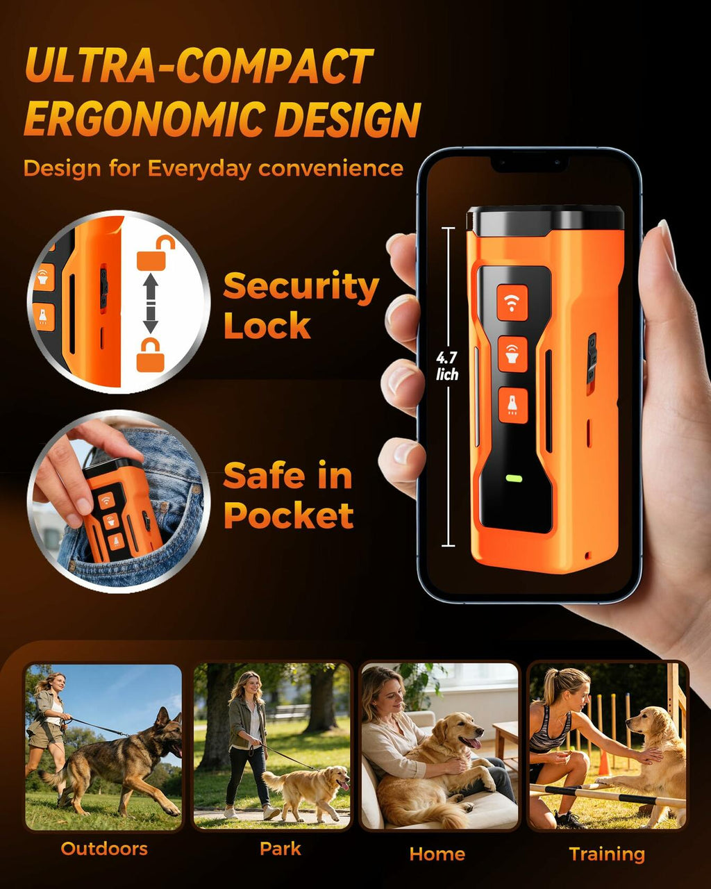 iBurr Dog Bark Deterrent Devices, 6 Modes 3X Ultrasonic Anti Barking Device for