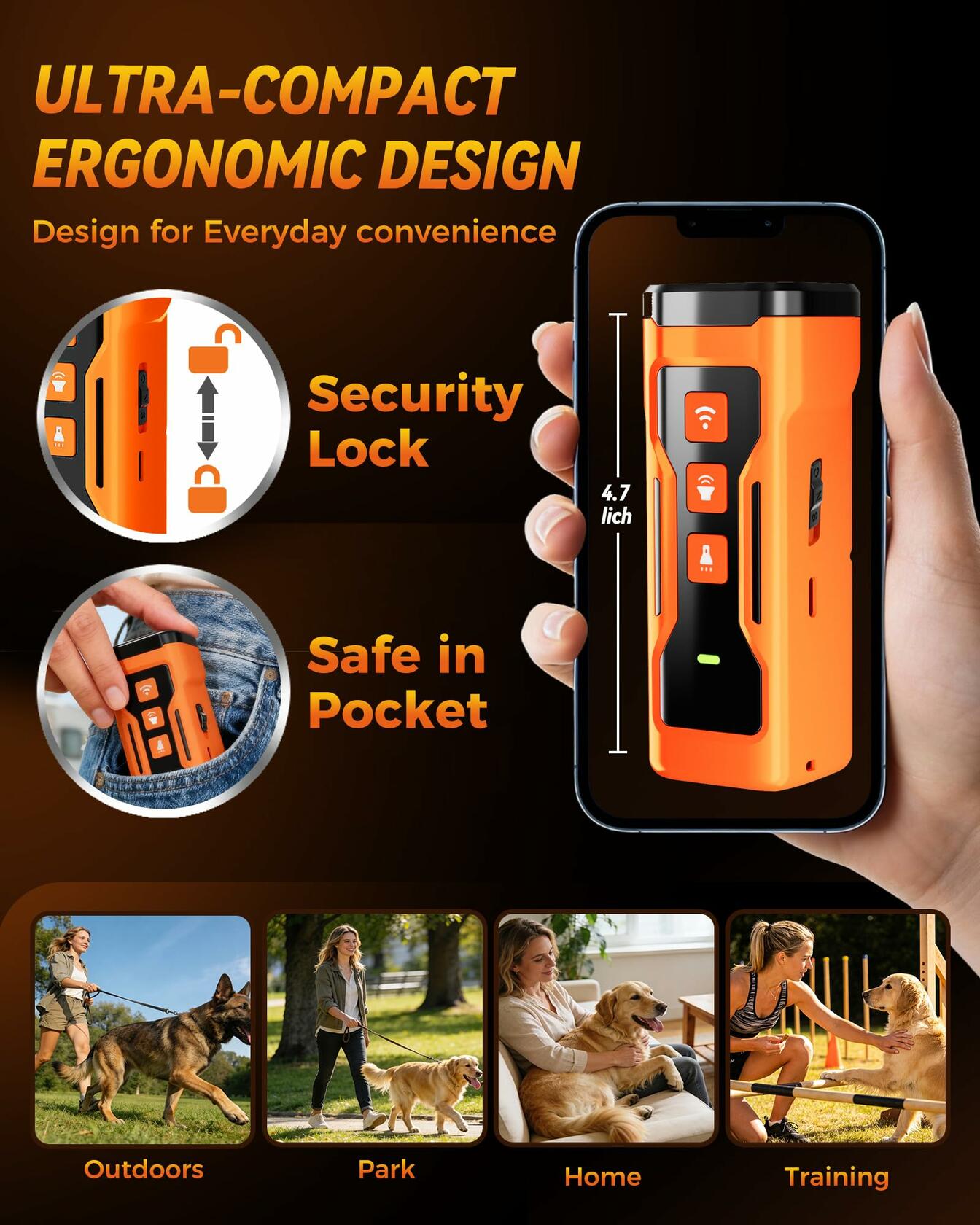 iBurr Dog Bark Deterrent Devices, 6 Modes 3X Ultrasonic Anti Barking Device for