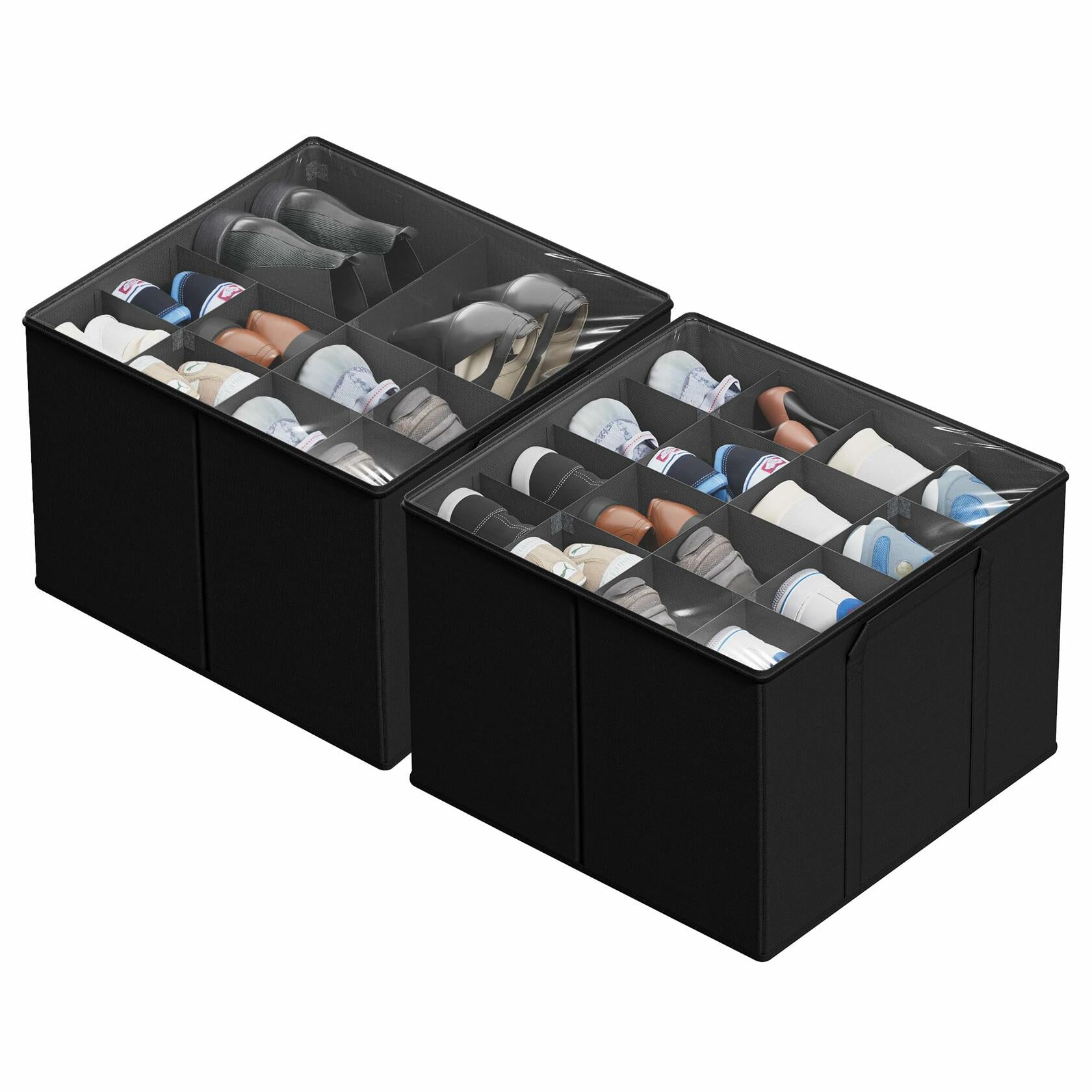 SUOCO 2 Pack Shoe Organizer for Closet, Fits up to 32 Pairs, Small Space Shoe