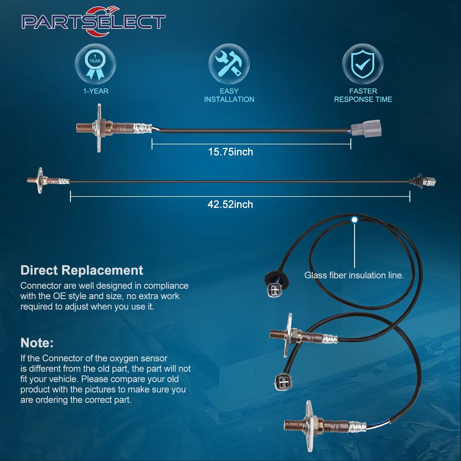 Partselect Set of 2 Oxygen O2 Sensor Upstream Downstream Replacement for Toyota