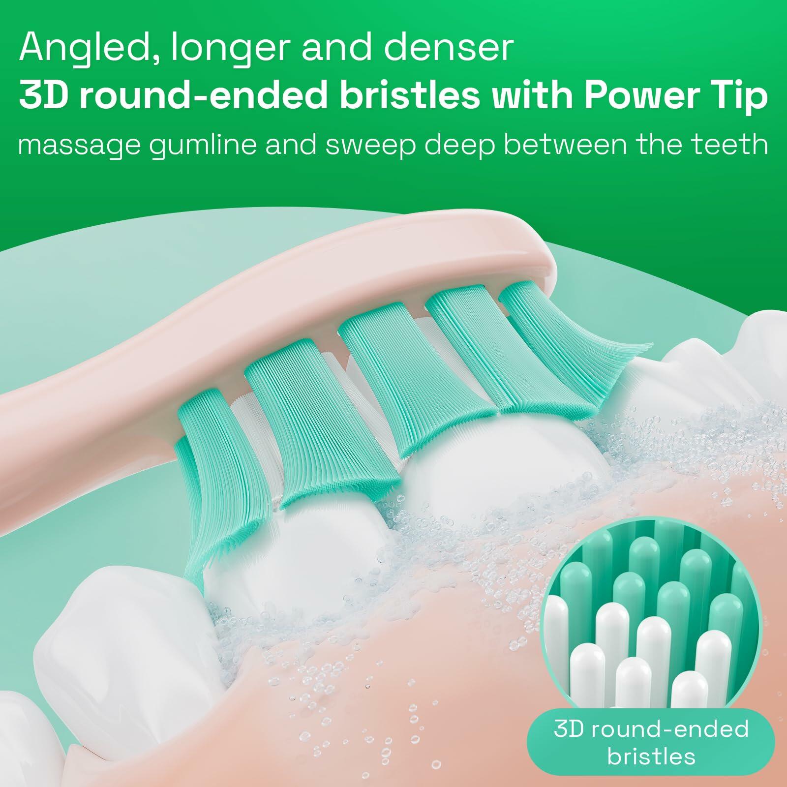 Brushmo Plaque Control Replacement Toothbrush Heads, Compatible with Philips